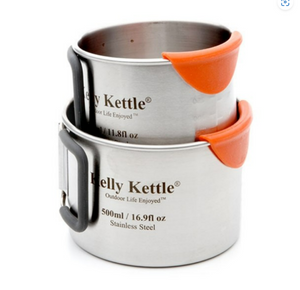 2 Stainless Steel Kelly Keetle Camping mugs 500ml and 350ml